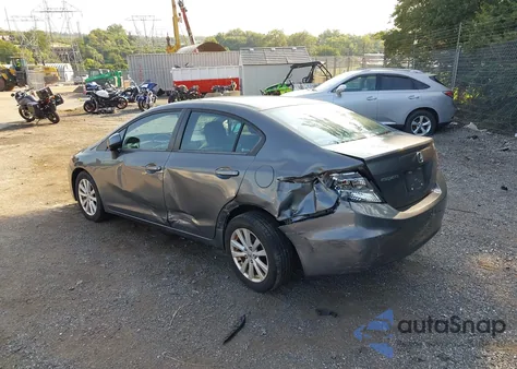 2012 Honda Civic Ex from USA, damaged, VIN 19XFB2F87CE375537